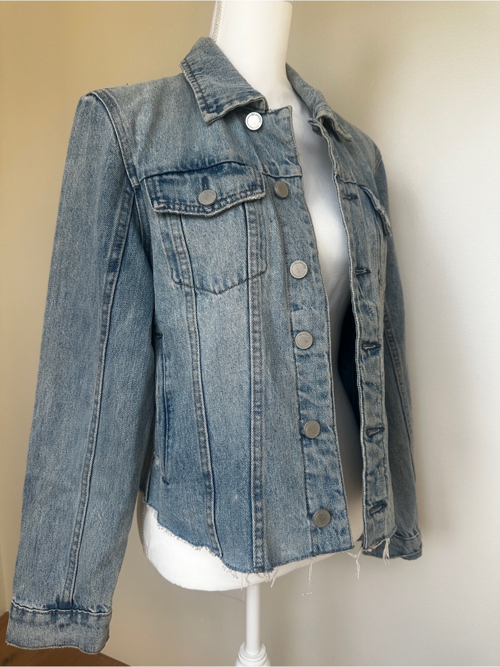 Blank NYC Light Blue Distressed Denim Jacket